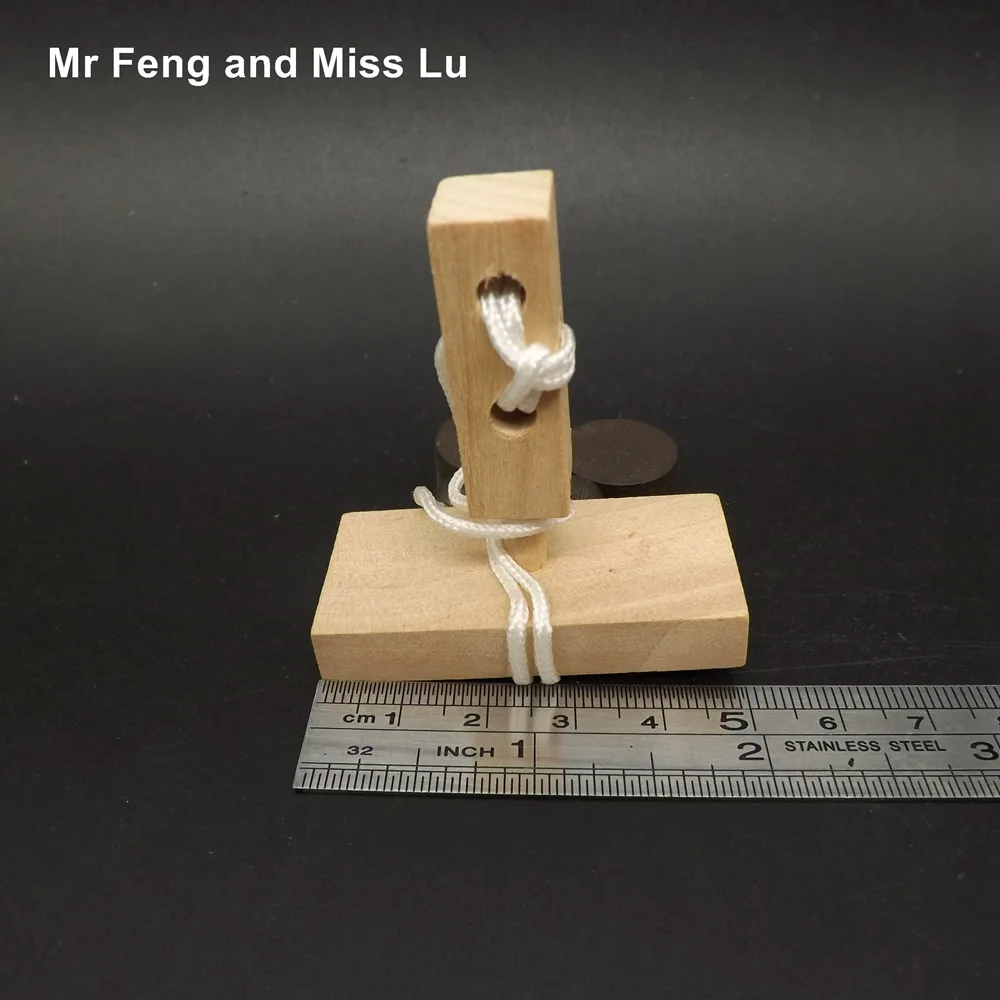 Мини деревянная веревка головоломка кольцо одной колонны 3D строки IQ Волшебный