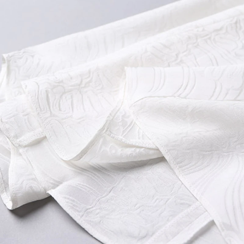 Женское шелковое жаккардовое платье VOA повседневное свободное до колена с