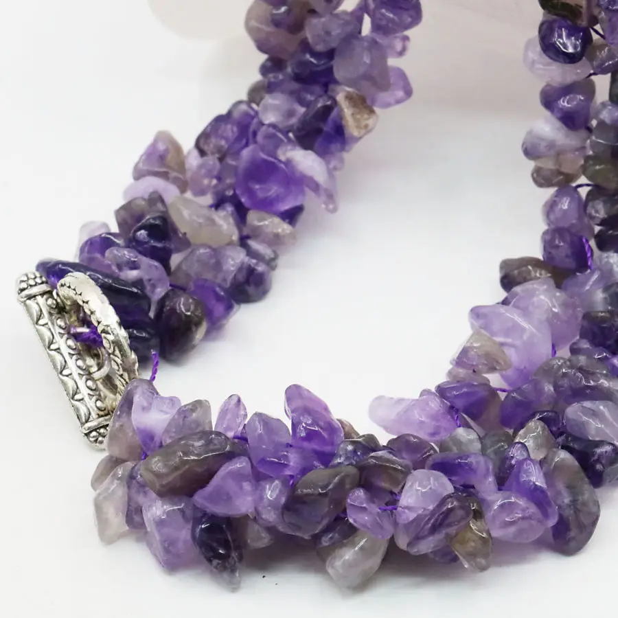 Ожерелье из натуральной фиолетовой искусственной кожи 3 ряда ювелирные изделия