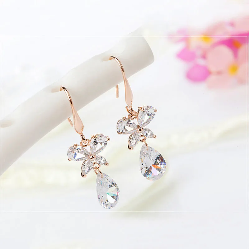 SLBRIDAL, модное ювелирное изделие, бижутерия, не вызывает аллергию, искусственный жемчуг, крючок, серьги, очаровательные Висячие серьги для женщин, розовое золото, висячие серьги