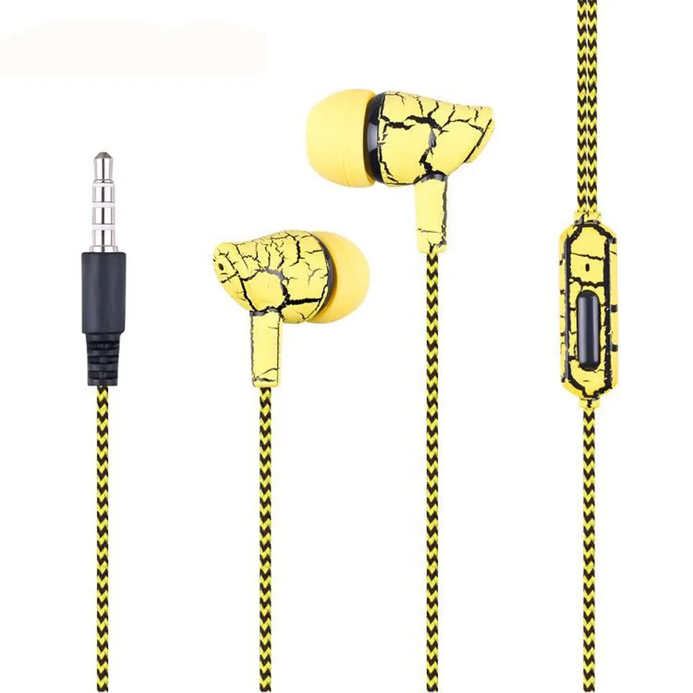 Crack Earphone In-Ear Cloth Line earbuds Stereo Bass Music Earpieces with Mic for iphone LG xiaomi | Электроника