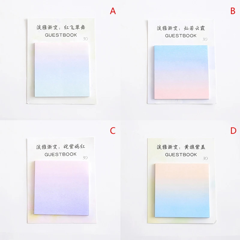 

New Gradient Light Color Sticker N Times Sticky Notes Escolar Papelaria School Supply Bookmark Label 30 Sheets