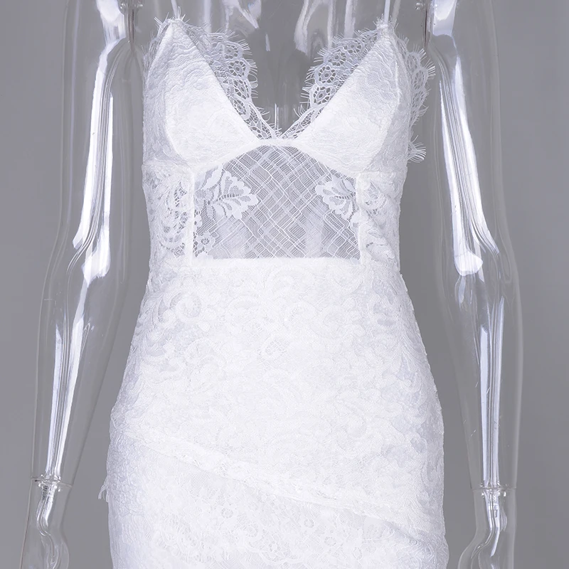 Женское кружевное платье без рукавов Parthea белое или черное облегающее средней