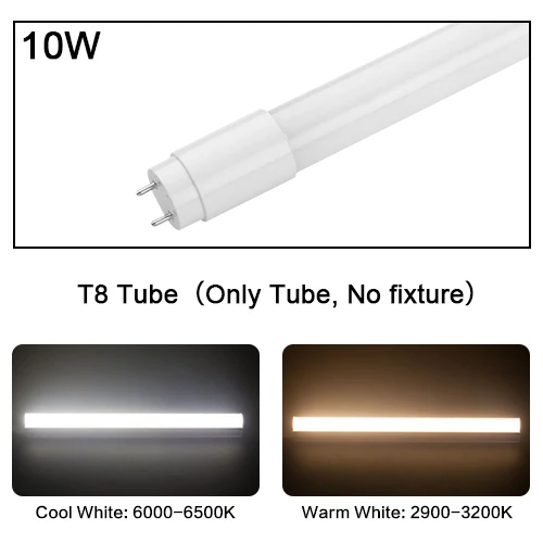 T8 Tube Only Tube Светодиодный T5 Люминесцентная маска встроенный светильник T8 лампа для аквариума размером в 30 см 60 1FT 2FT настенная лампа лампада ампулы холодный белый 110V 220V 240V 6W 10W - Испускаемый цвет: T8 Tube Only Tube