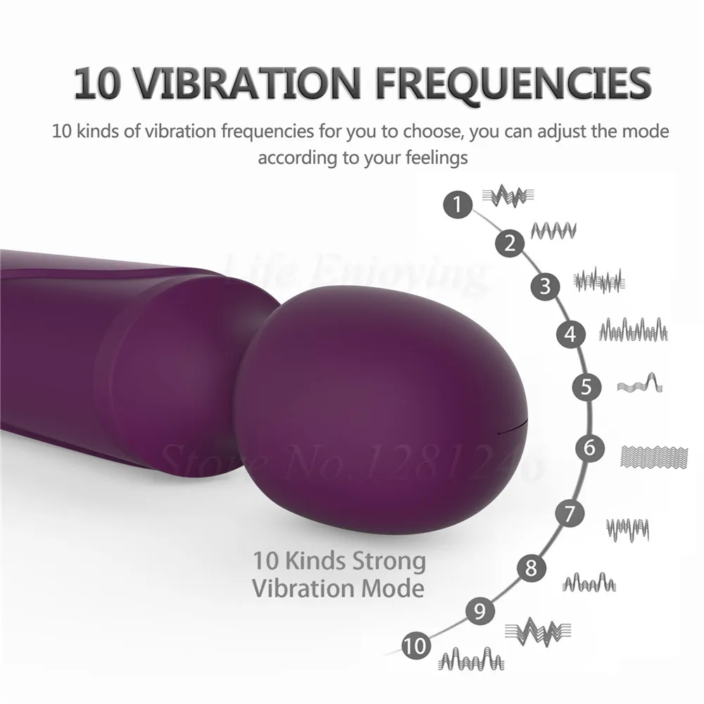 Новый 10 скоростей Волшебная палочка массажер тихий вибрационный массаж палки AV