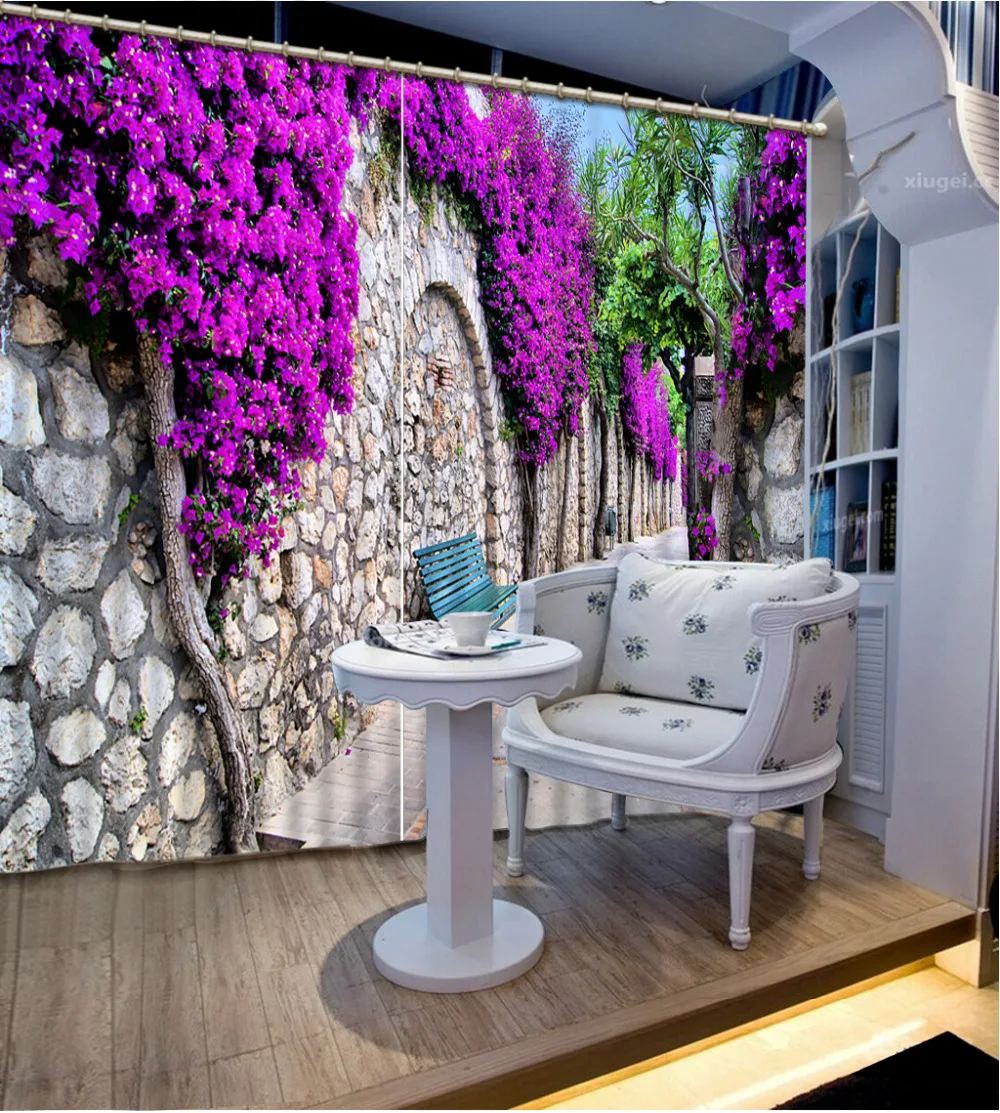 

Beautiful Photo Fashion Customized 3D Curtains purple curtains