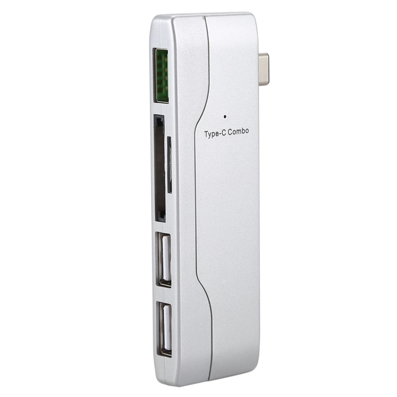 USB C 2.0 Hub Compatible with Adapter for Mac Android Windows Linux OS 5 in 1 Multiport Dongle Type A Port Micro-SD Me |