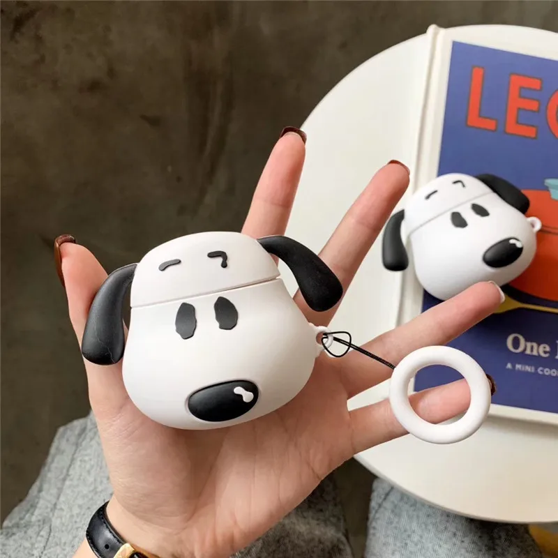 Для AirPods dog 3D чехол наушники для Airpods 1 2 аксессуары защитный с подвесным кольцом |