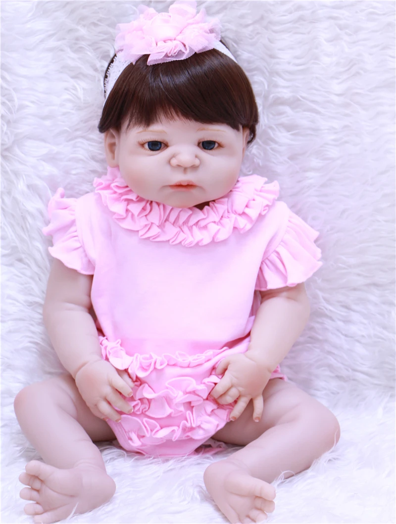 22&quot reborn Baby Doll Princess Girl Dolls full body Soft Silicone Babies Girls Lifelike real fashion bebe dolls for sale toy | Игрушки и