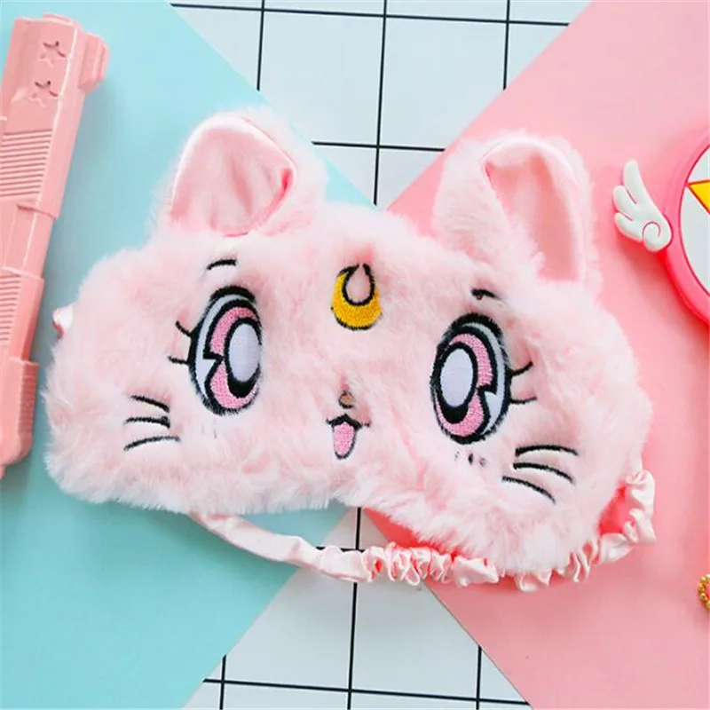 Плюшевая маска для глаз Сейлор Мун воин Луна кошачий аниме глянцевые очки сна