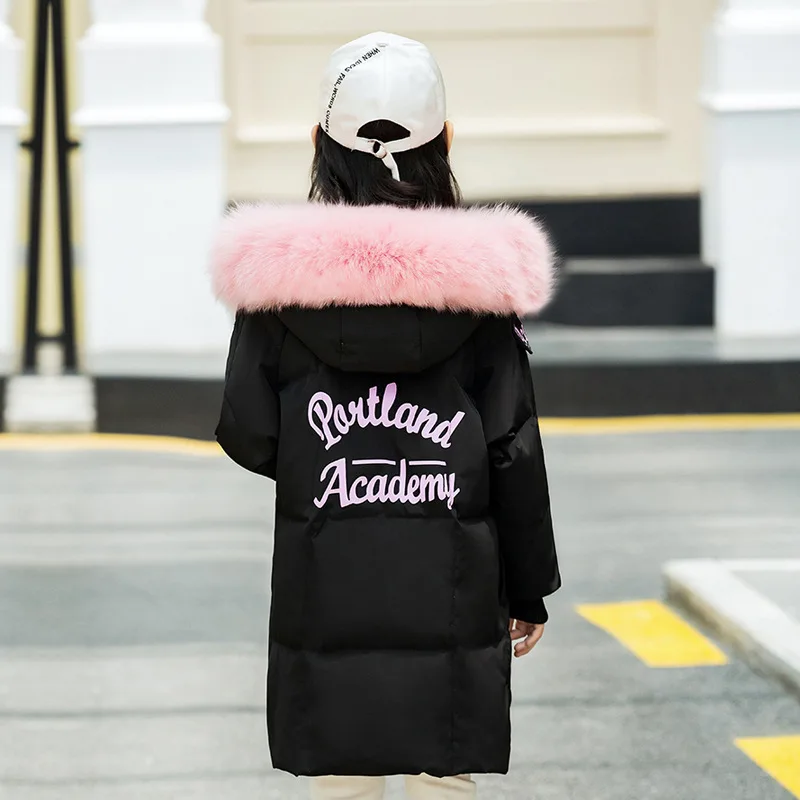 Куртка на утином пуху для девочек зимняя теплая плотная куртка морозов до-30