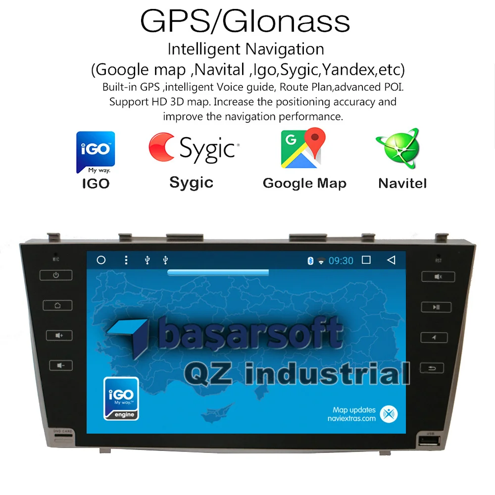 QZ industrial HD 9 &quotAndroid 8 1 T3 для Toyota Camry 40 Aurion 2006 2011 Автомобильный DVD плеер с Wi Fi 3G 4G Радио