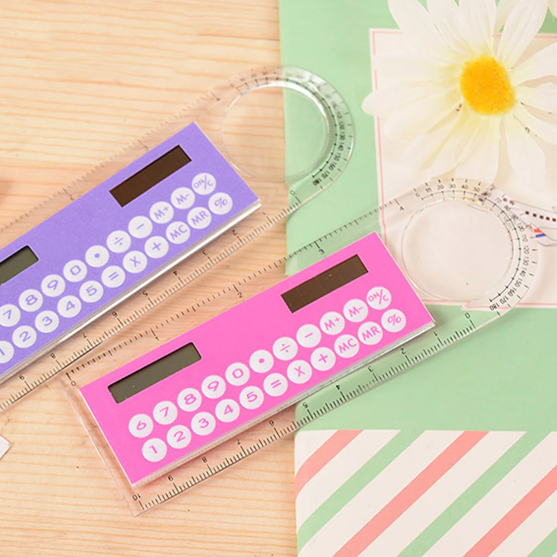 Цвет случайный Горячая продажа солнечный мини калькулятор лупа