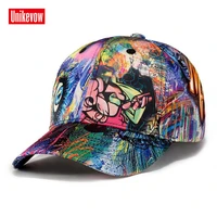 unikevow unisex 3d graffiti digital printing baseball cap snapback outdoor casual caps women gorra