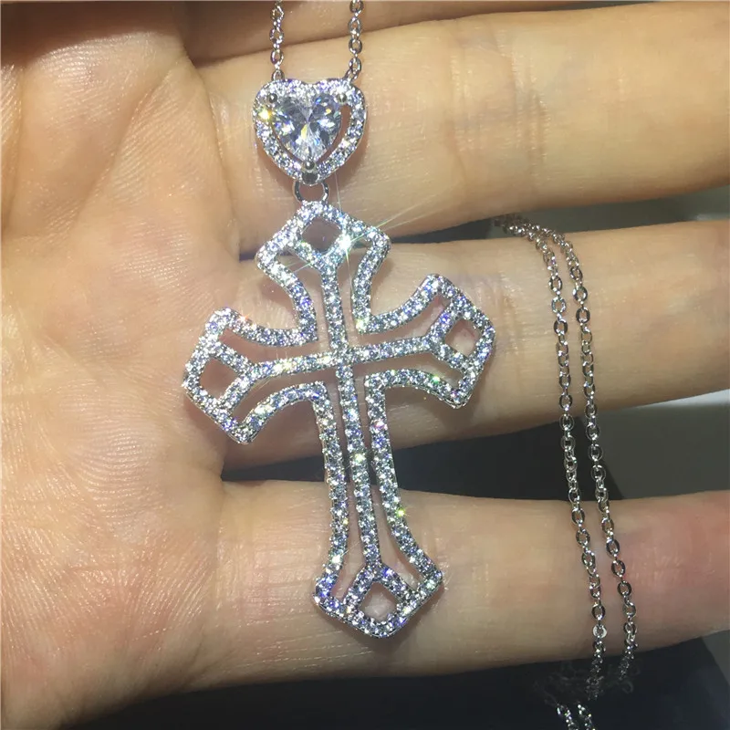 Style 10 Choucong 22 стиля роскошный крест кулон AAAAA Cz 925 пробы серебряный крест кулон ожерелье для женщин мужские вечерние ювелирные изделия для свадьбы - Окраска металла: Style 10