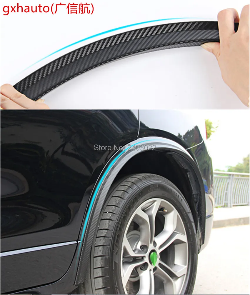 

2PCs 117cm carbon fiber car fender flare wheel eyebrow protector wheel Arch trim strip Fit for Subaru Outback Legacy Forester X