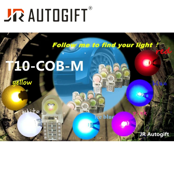 10 шт. Авто 24 в 12 В T10 светодиодный белый 194 W5W светодиодный 168 COB кремнезем Красный Синий Зеленый Желтый Розовый поворотный светильник для номерного знака Лампа