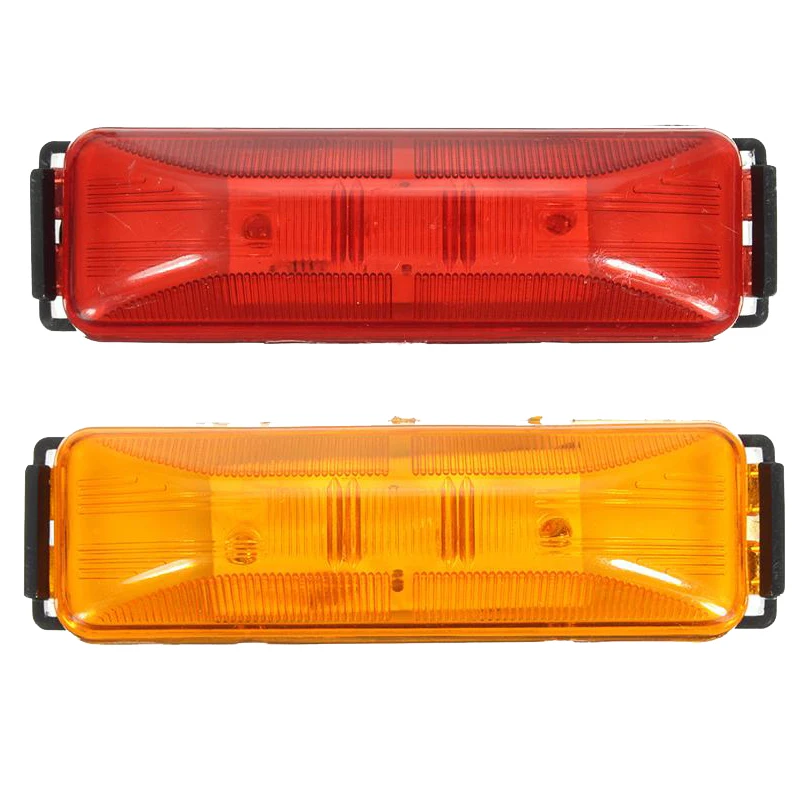 

10Pcs 4LED Car Side Marker Lights Red Yellow Clearance Lamp for 12V Vehicles Truck Trailer