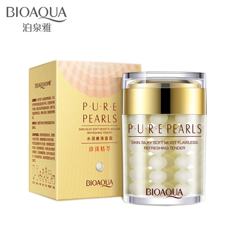 Крем для лица BIOAQUA 60 г с чистым жемчугом отбеливающий увлажняющий крем против
