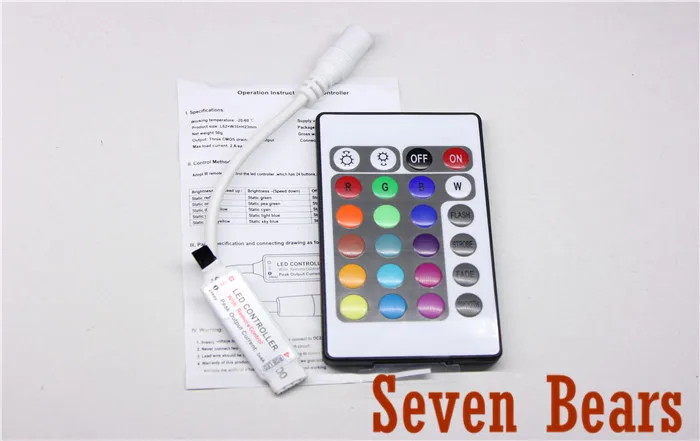 RGB LED контроллер 24 ключа Мини ИК пульт дистанционного управления для светодиодные