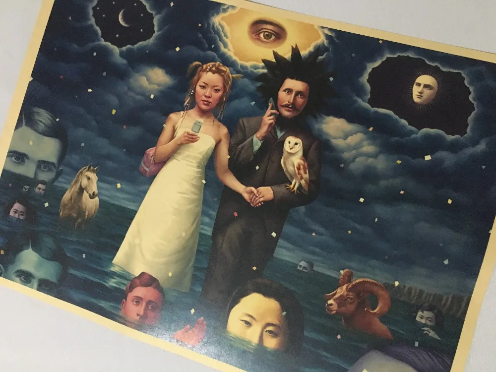 Сигналы минимализм сюрреалистичность искусство Винтаж Ретро Холст Картина