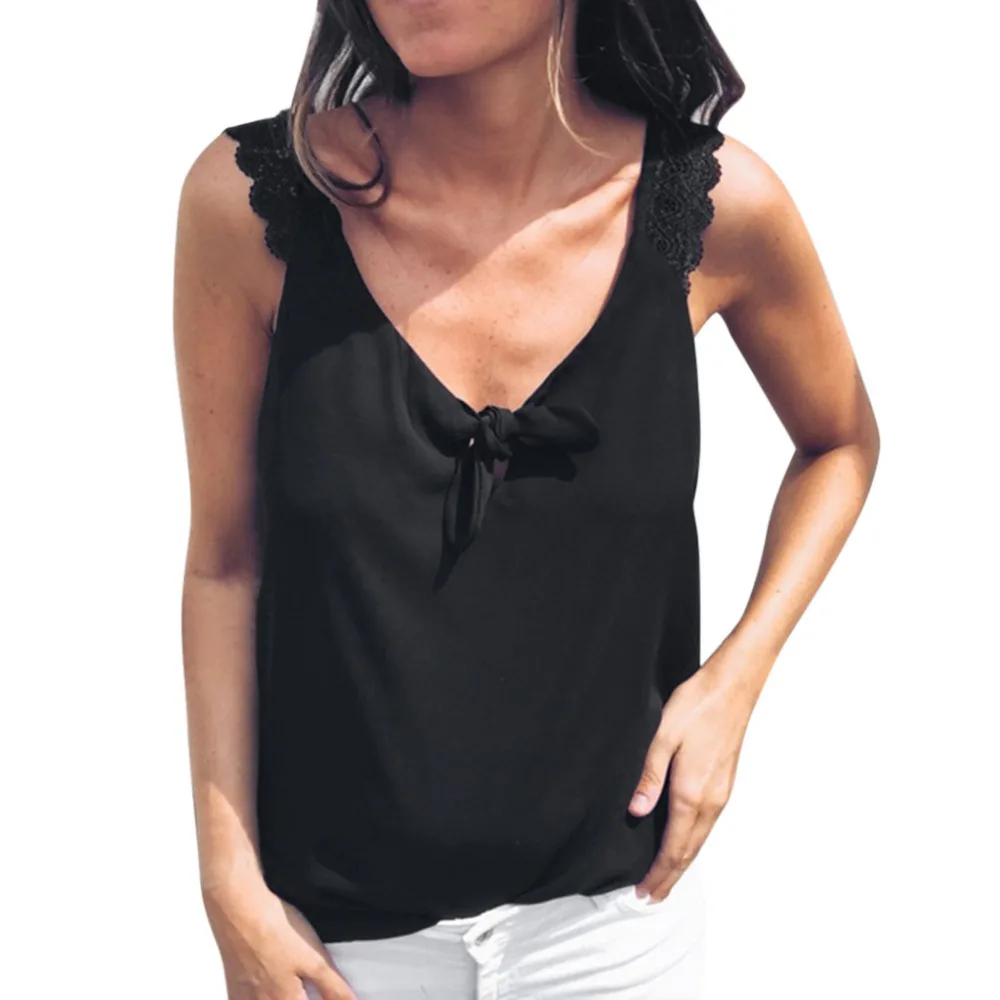 Женский топ без рукавов с цветочным принтом на шнурках бантом лето|Майки| |