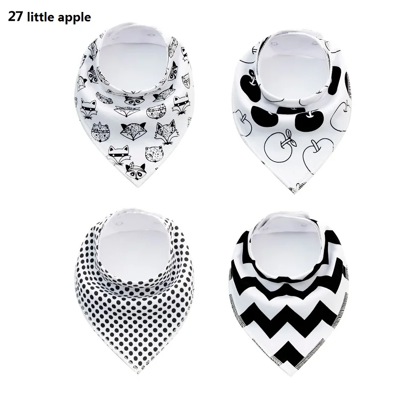 27littleapple 4 шт./лот детские слюнявчики бандана хлопок мультфильм слюнявчик полотенце для мальчиков и девочек новорожденных Babadores Para Bebe TS65-1 - Цвет: 27littleapple