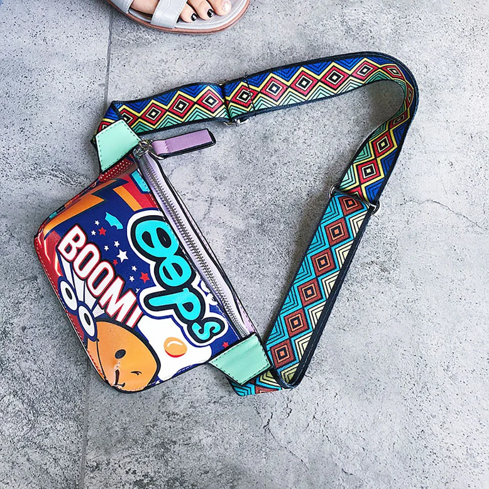 Поясная Сумка из искусственной кожи для женщин забавная сумочка на ремне