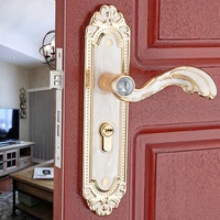 european amber white handle bedroom door lock mechanical integrated molding indoor wooden door lock