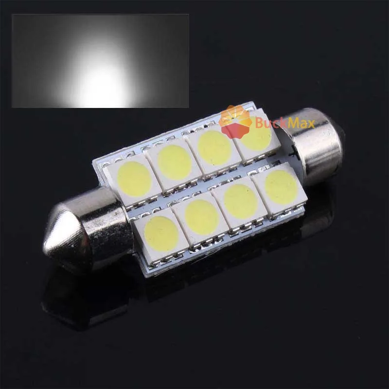BuckMax Super 39MM 8 SMD 5050 Car Interior Dome Festoon LED Light Bulbs Lamp White 12V | Автомобили и мотоциклы
