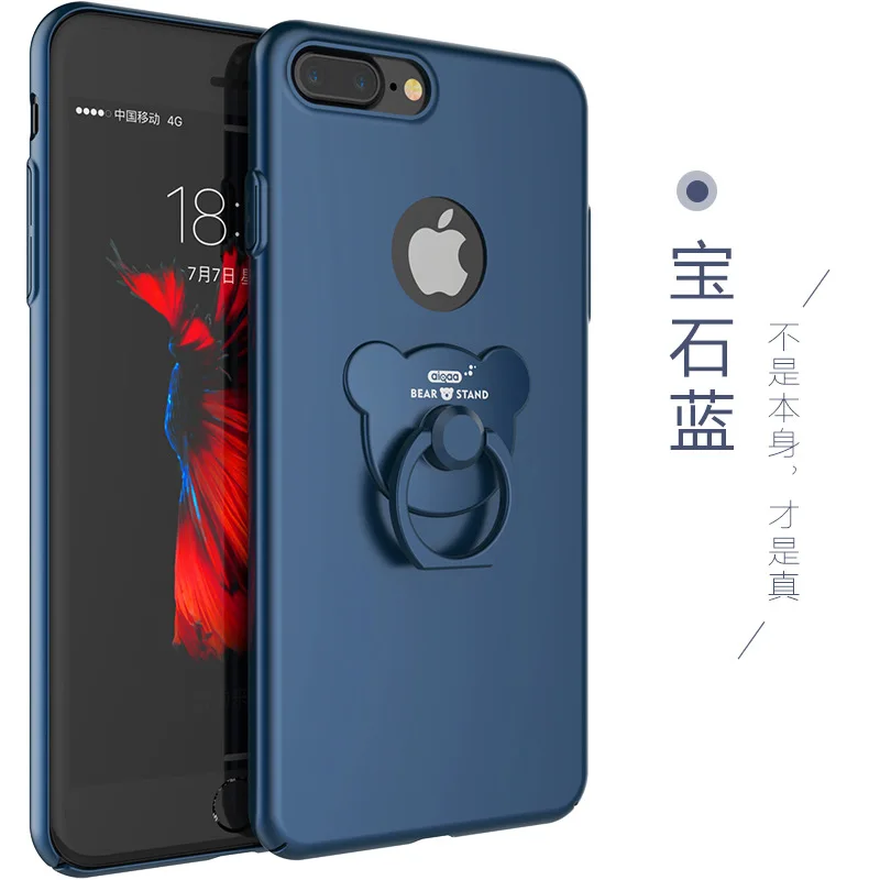 

Kafan Bear Ring Buckle Phone Holder Case for iphone 7 8 XCases Luxury iphone 6 6s Plus Case Stand 360 Full Protection Cover bags