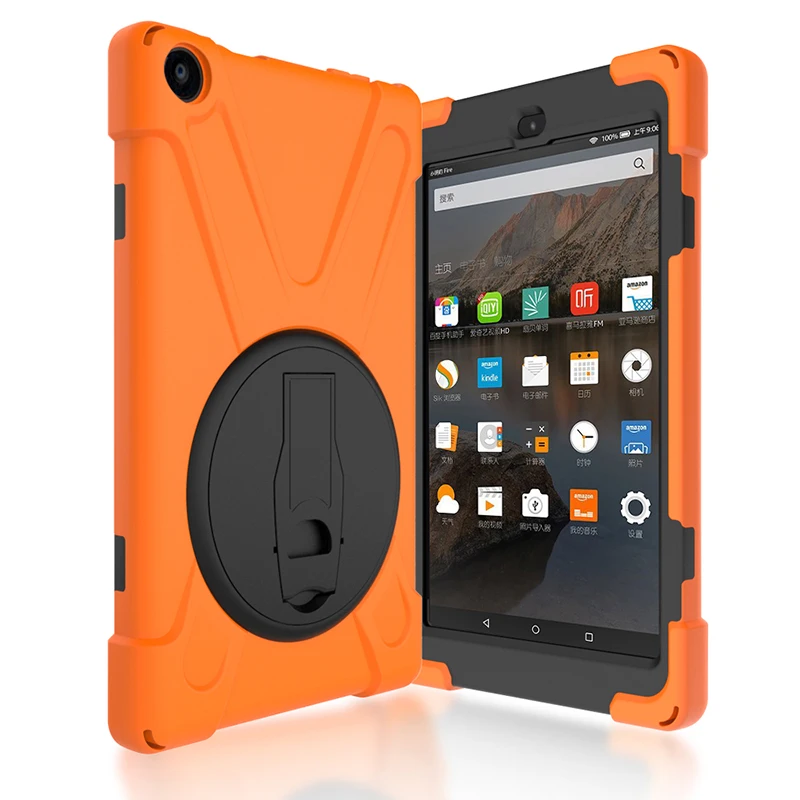 Ударопрочный детский безопасный силиконовый чехол с подставкой для Amazon Kindle Fire HD " планшет+ стилус
