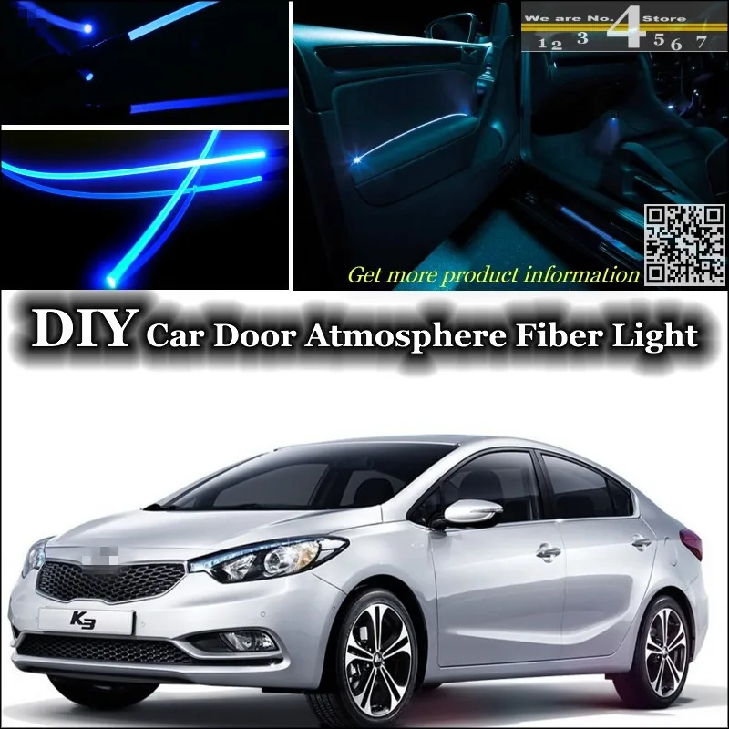 For KIA Forte K3 Cerato Shuma Koup interior Ambient Light Tuning Atmosphere Fiber Optic Band Lights Inside Door Panel | Автомобили и