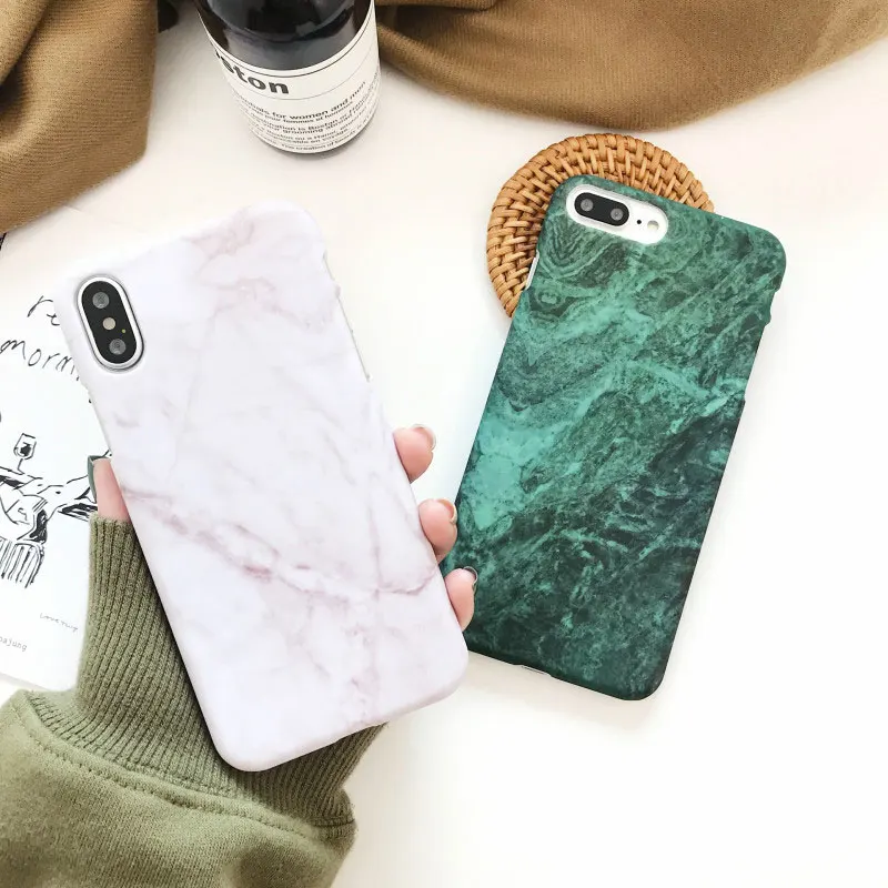 Роскошный чехол в стиле ретро с мраморным узором для iPhone 5 5S 6 S 7 8 Plus X жесткий