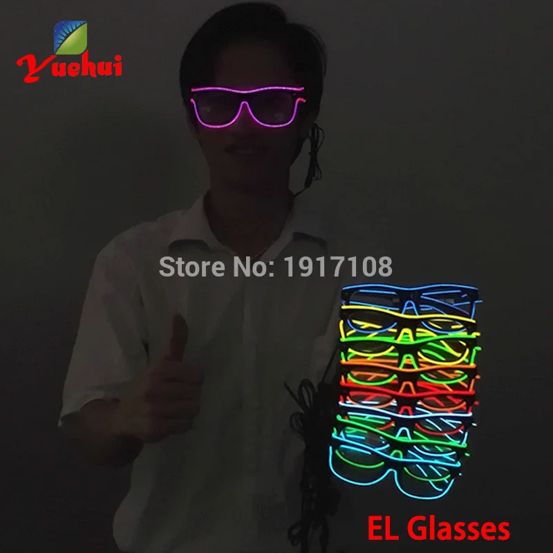 

Flashing EL wire Led Glasses Luminous Party Decorative Colorful Glowing Glasses For Dj Bright Light Holiday Gift By AA Battery