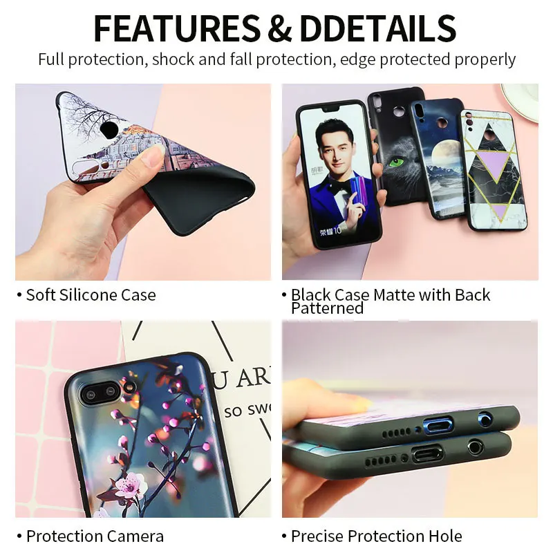 

Mountain Peak Forest Black Soft Case for Huawei P30 P40 Lite E P20 Pro P10 P Smart Z Plus 2019 Silicone Phone Cover Shell Bumper