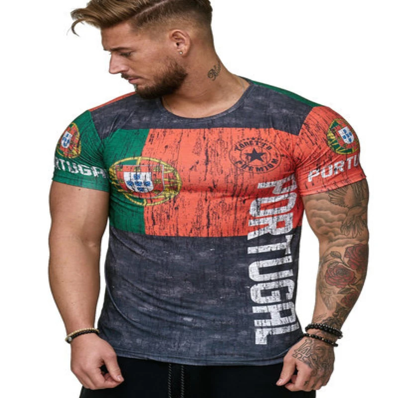 2019 Новая Летняя мужская футболка в немецком стиле Повседневная с 3D принтом