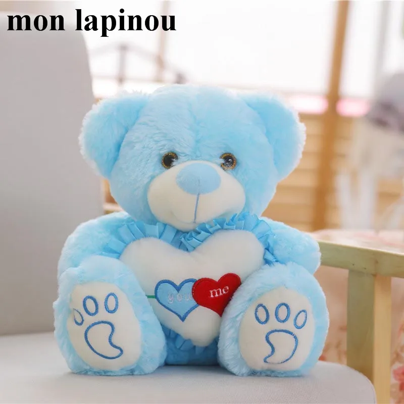 Светодиодный плюшевый медведь 25 см 30 см красочные светящиеся Teddy Bear световой плюшевые игрушки для детей на день рождения Рождество для детей и ее