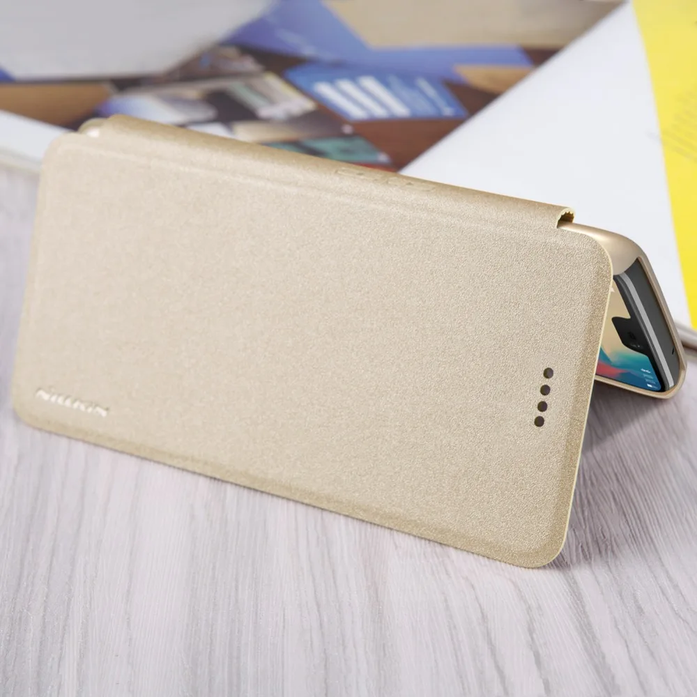 Oneplus 6 Чехол One plus 6 Чехол NILLKIN блестящий кожаный чехол откидная крышка для Oneplus6 жесткая задняя панель из поликарбоната Сумки для телефона