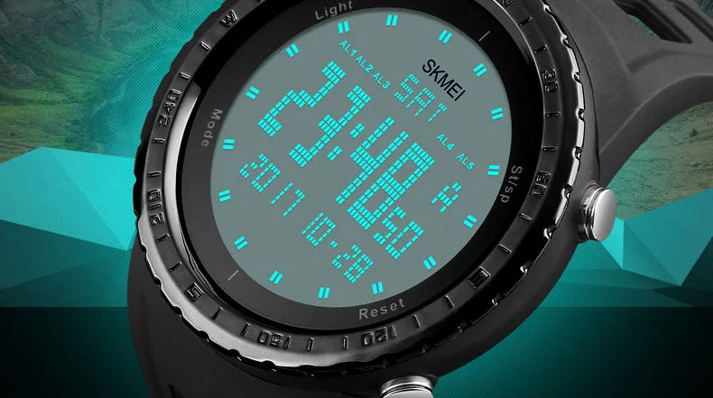 SKMEI 1246 мужчин спортивные часы обратного отсчета Chrono двойной время EL свет цифровые наручные часы 50 м Водонепроницаемость Relogio Masculino