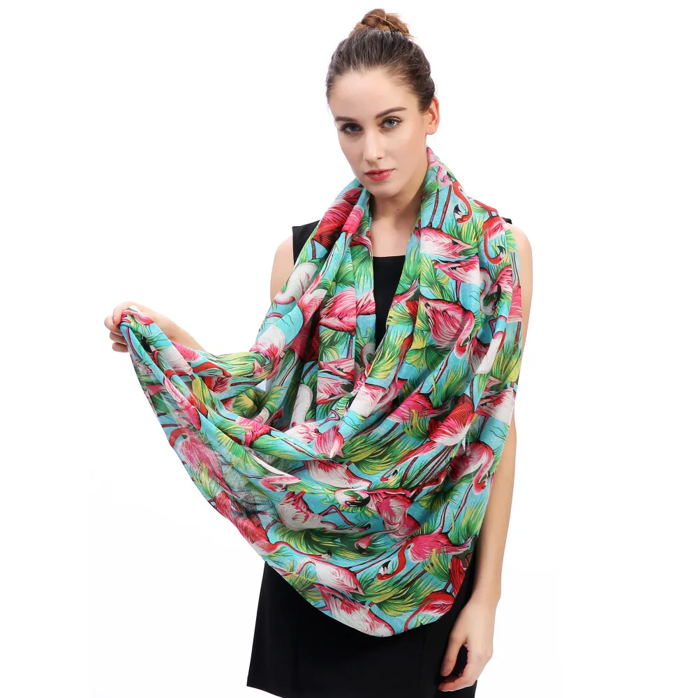 Шарф шарф с принтом фламинго|scarf women|scarf scarvessnood scarf |