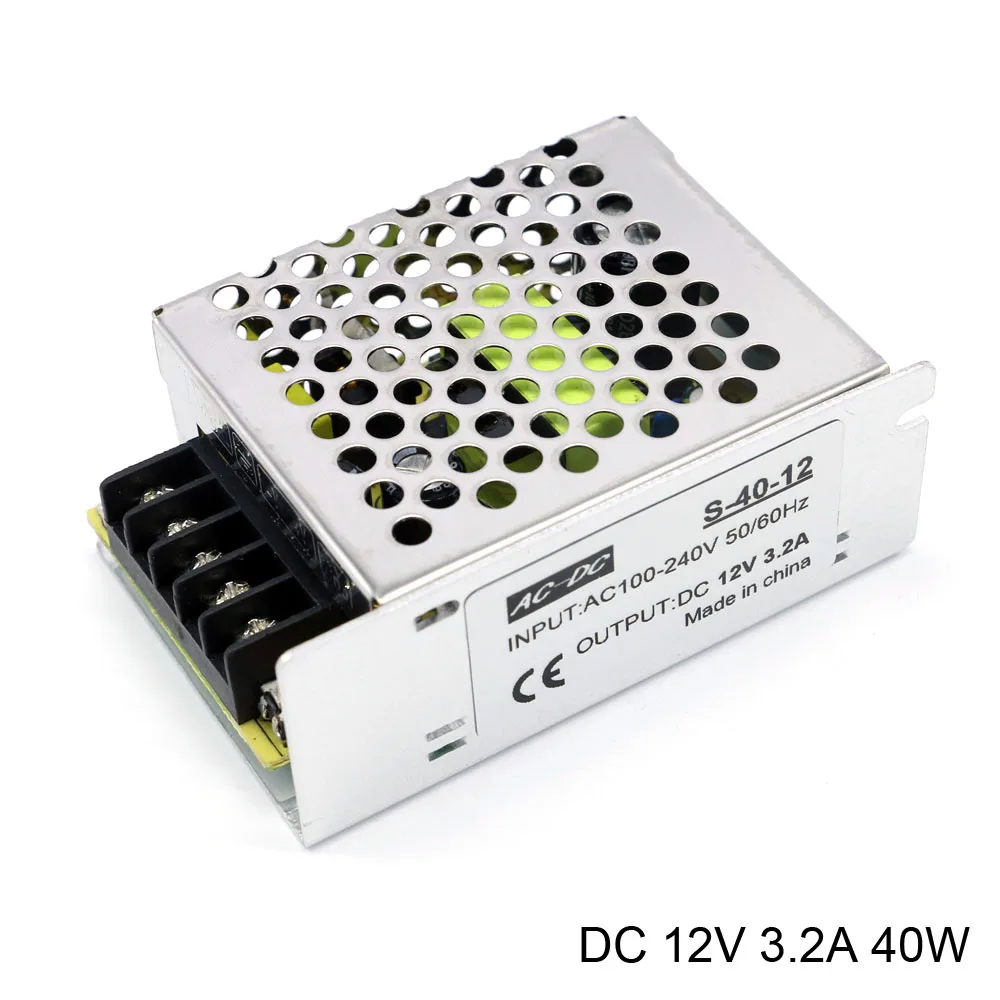 Блок питания постоянного тока 12В 3А 3.2А 36Вт 40Вт, преобразователь напряжения переменного тока 110В 220В на регулирование напряжения.