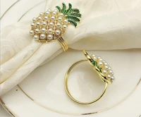 10pcs western restaurant hotel tableware pearl pineapple napkins bucket napkin rings diamonds napkin rings towels buckle cloth