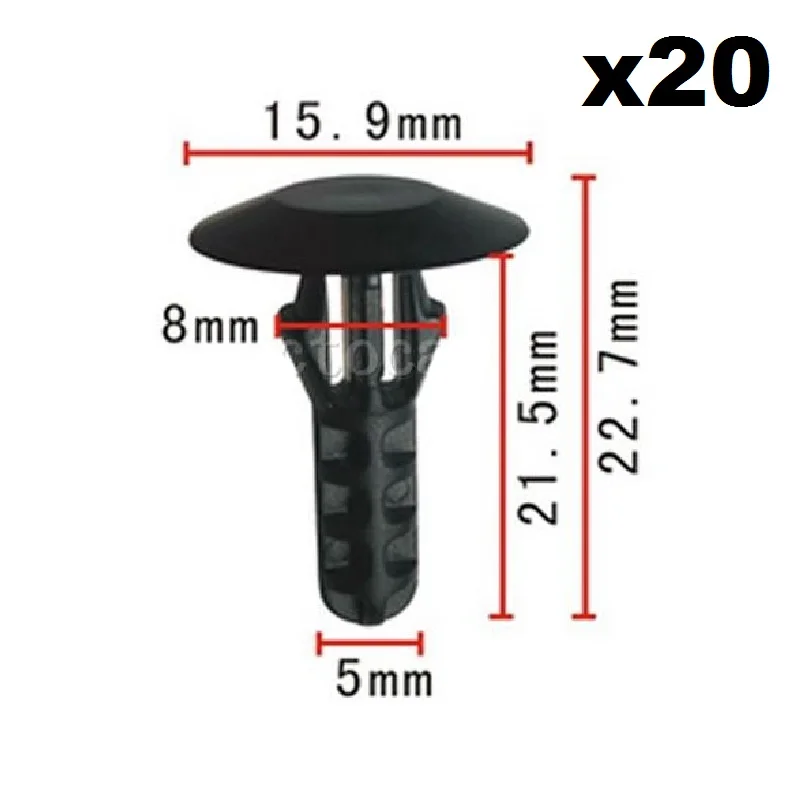 

20 шт. OEM нейлоновые фиксаторы заклепки для бампера Honda Acura 90108-SW3-003