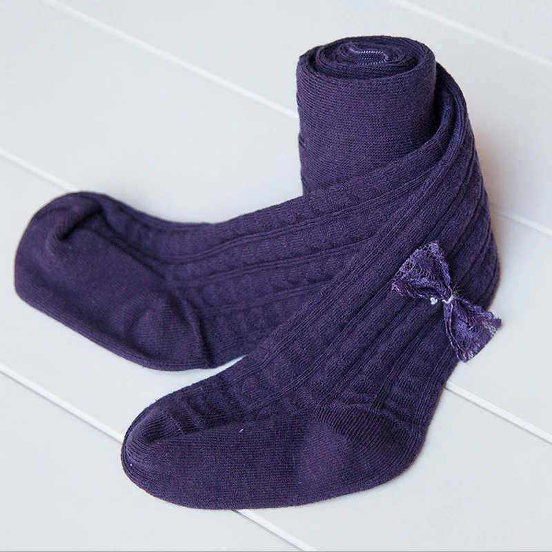 Новинка 2017 модные детские чулки для маленьких девочек однотонные теплые