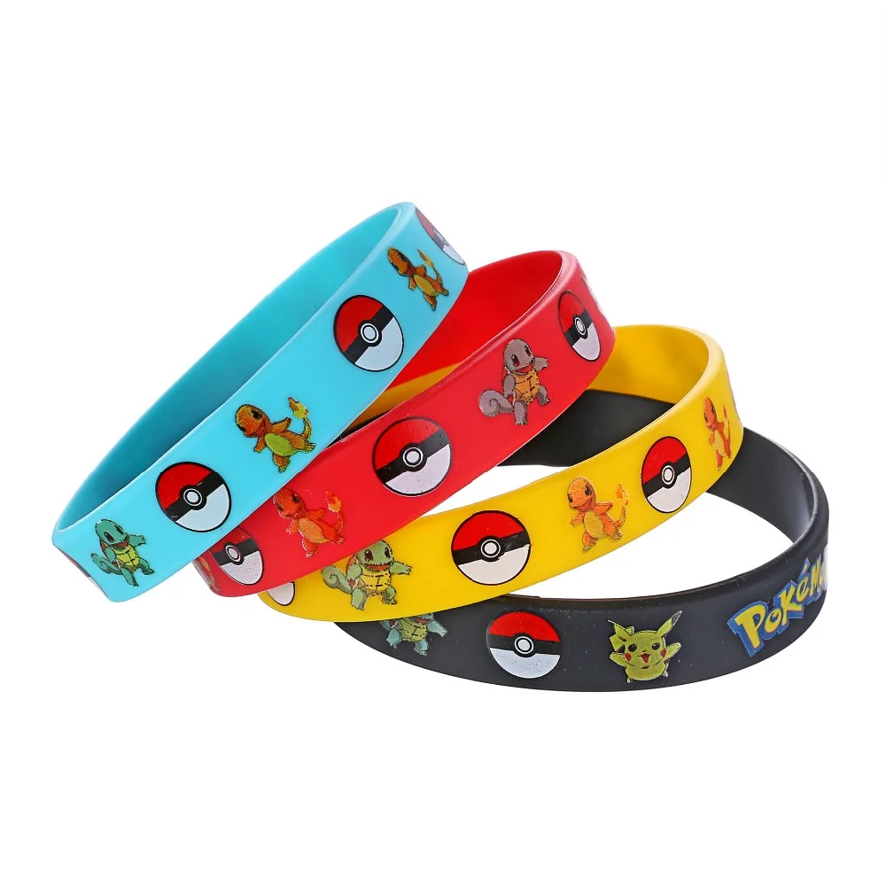 20 шт модные трендовые амулеты игровой браслет Pokemon GO силиконовый мужские 4 цвета
