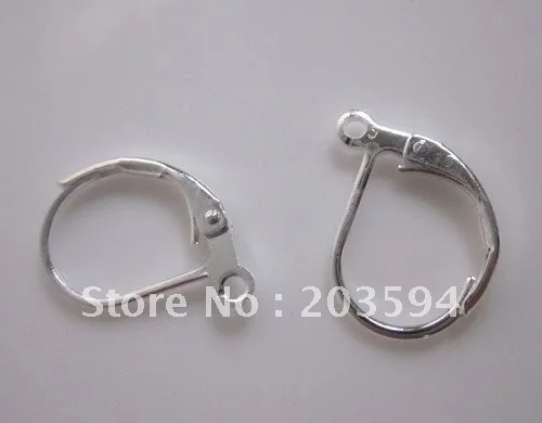 

Free Shipping 1000Pcs Silver Plated Lever Back Splitring Earring Findings Ear Wire Hooks 16x11mm Nickel FREE