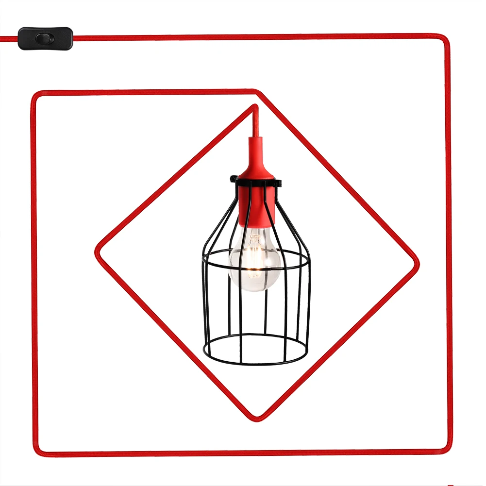 LEDGLE плетеный висячий телефонный кабель подвесной светильник шнур с