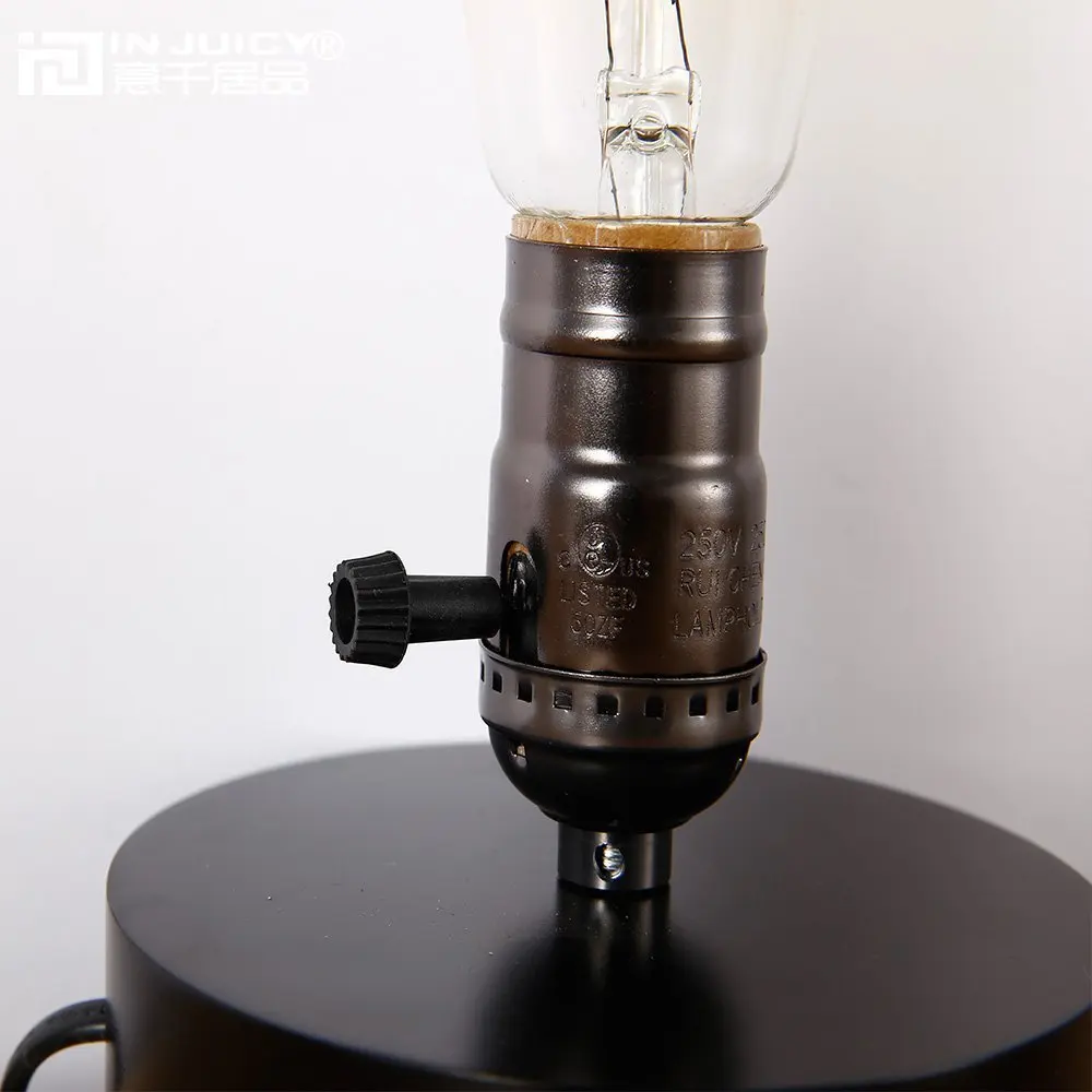 

Vintage Industrial Wood Edison Bulb E27 LED Table Lamp Wooden Reading Lamp Study Bedroom Bedside Home Decor Desk Lamp Cafe Bar