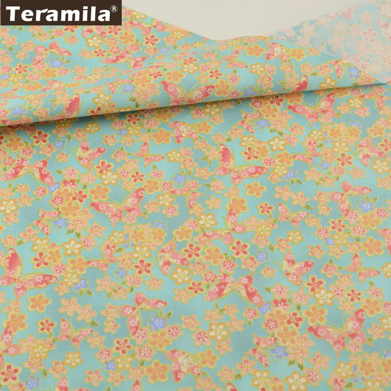 TERAMILA синий и золотой 100% хлопок Ткань Жир четверть домашний текстиль простыня